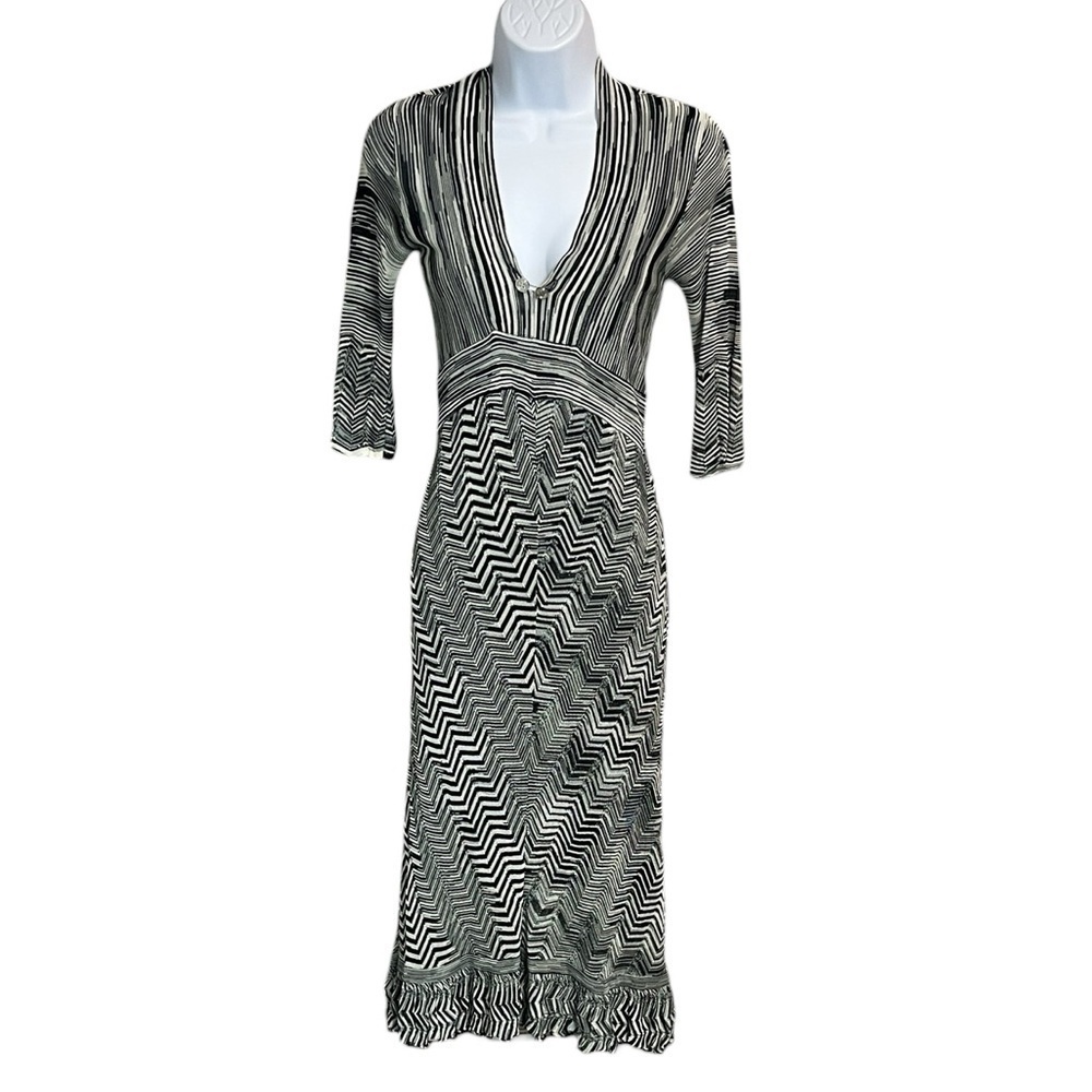 Karen Millen Striped Ruffled Hem Dress